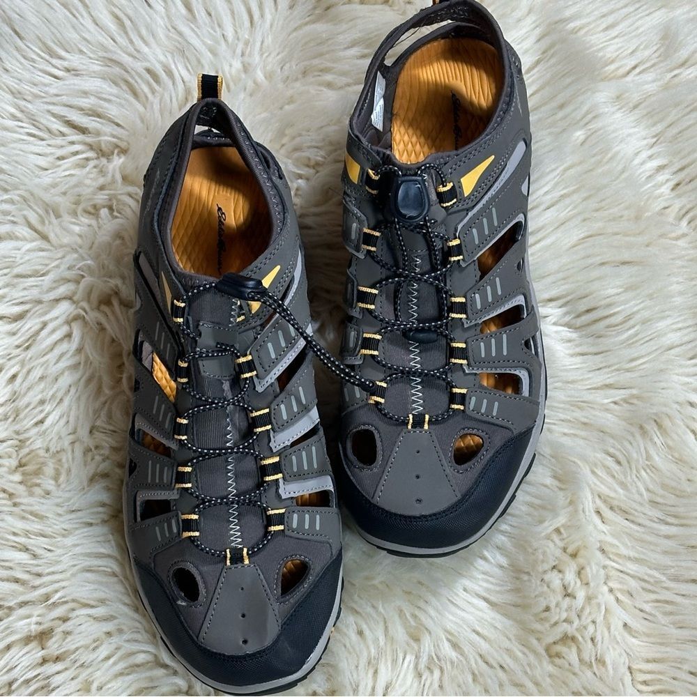 Eddie Bauer Gray and Yellow Men's Sandals